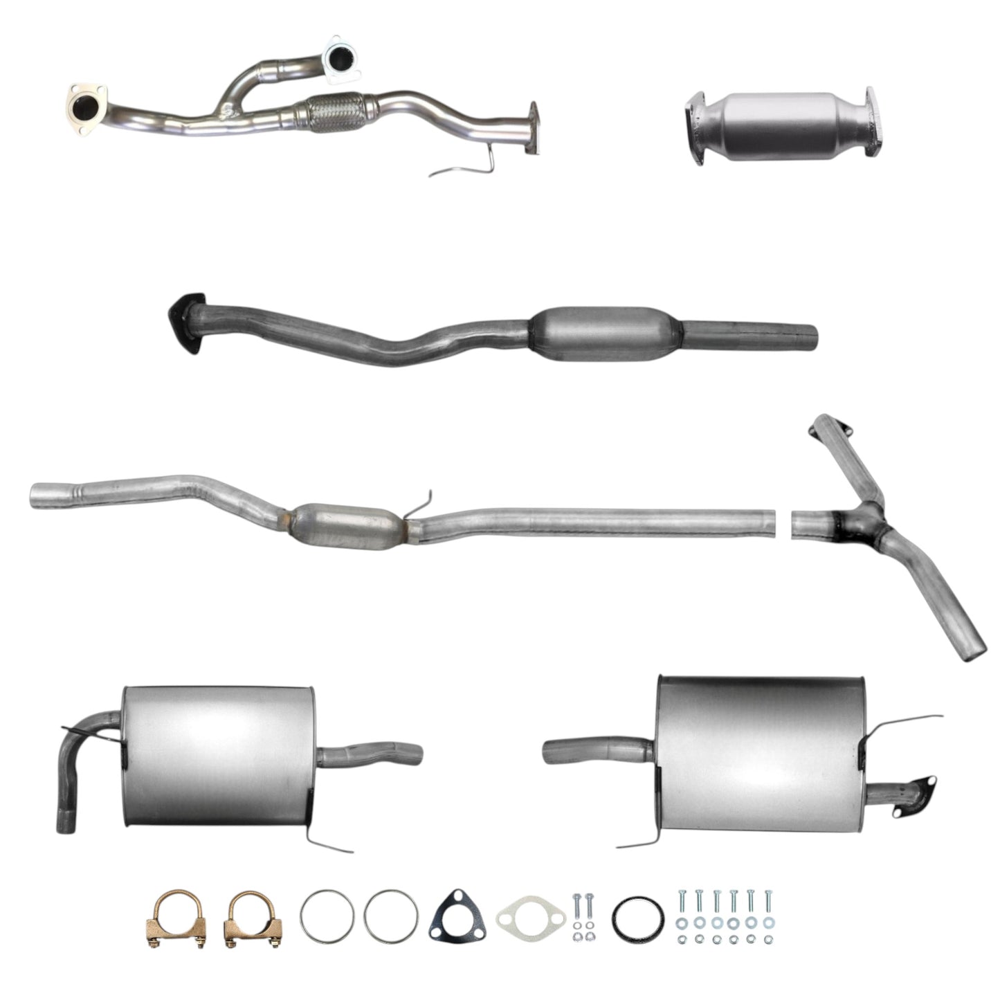 Honda Accord 3.0L (2006-2007) (4-Door) (FULL HYBRID) Flex Pipe, Catalytic Converter, Resonator, Resonator with Y-Pipe and Both Side Mufflers