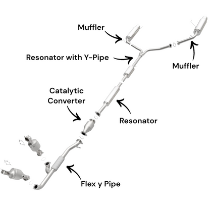 Honda Accord 3.0L (2006-2007) (4-Door) (FULL HYBRID) Flex Pipe, Catalytic Converter, Resonator, Resonator with Y-Pipe and Both Side Mufflers