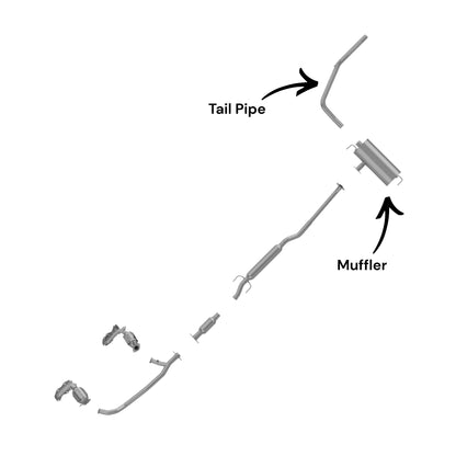 Toyota Sienna 3.3L (2004-2006) (FWD) Muffler & Tail Pipe