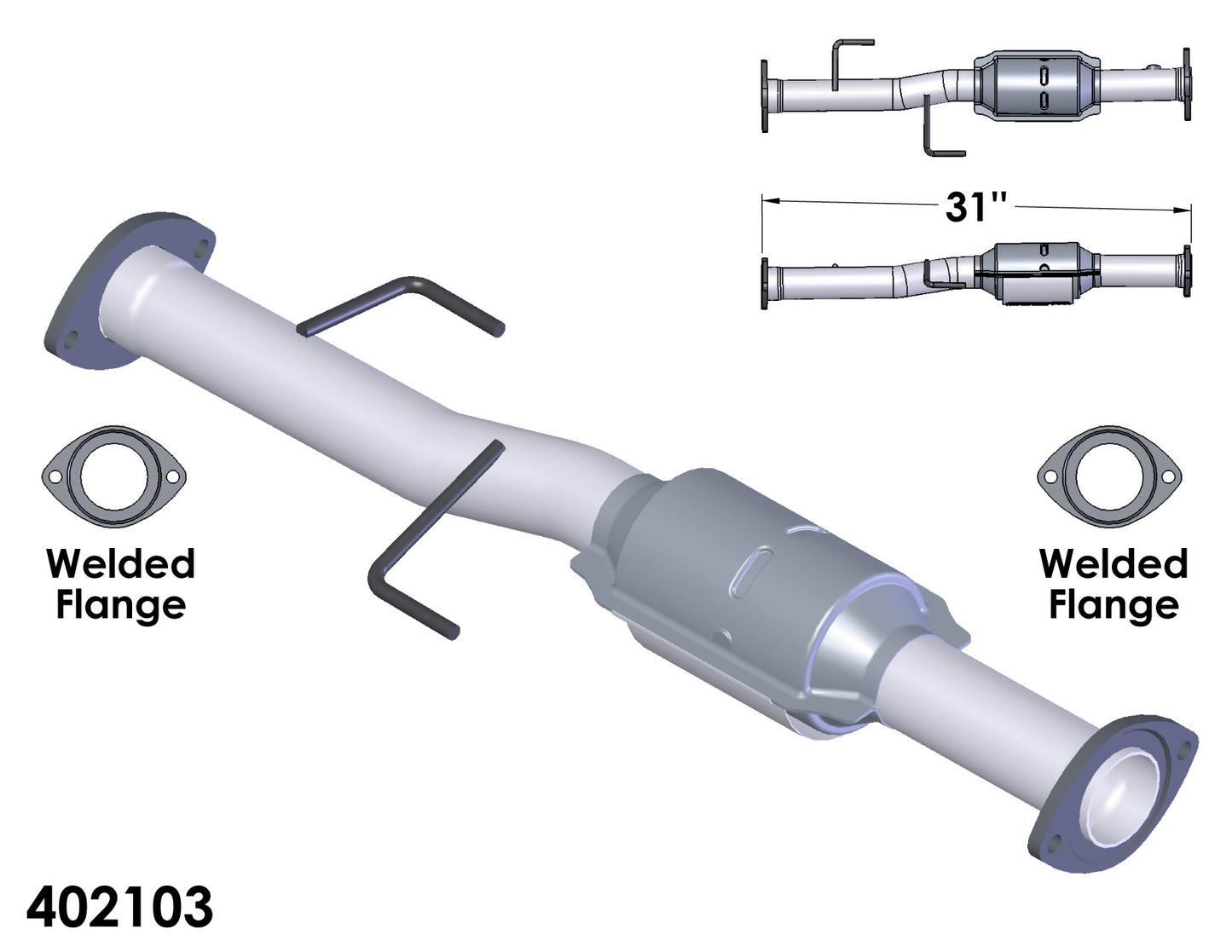 Toyota 4Runner 3.4L (2001 & 2002) V6 Rear Catalytic Converter