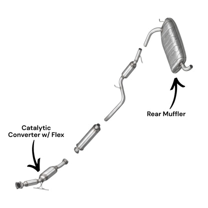 Volvo V50 2.4L (2005-2010) Catalytic Converter With Flex Pipe & Rear Muffler