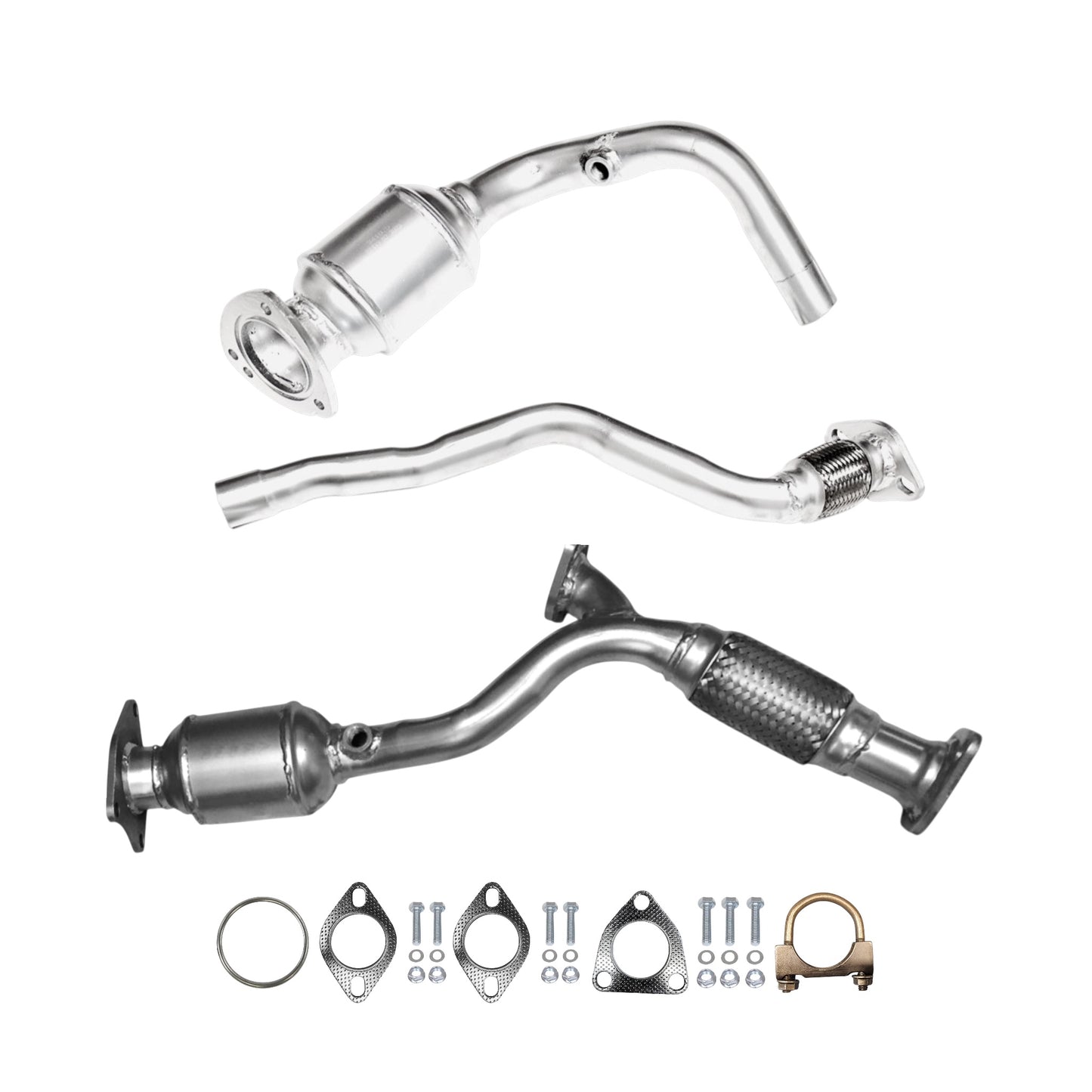 Chevrolet Malibu 3.5L (2005, 2006) Front & Rear Catalytic Converters With Flex Y-Pipe