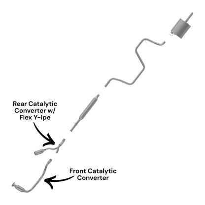 Chevrolet Malibu 3.5L (2005, 2006) Front & Rear Catalytic Converters With Flex Y-Pipe