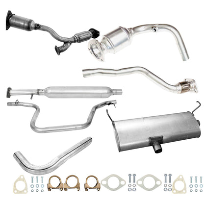Pontiac G6 3.5L (2005, 2006) Front And Rear Catalytic Converter With Flex, Resonator, Pipe And Muffler With Tail Pipe.