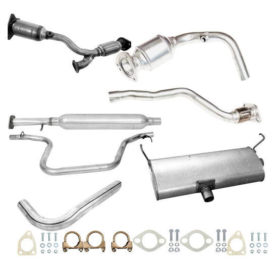 Pontiac G6 3.5L (2005, 2006) Front And Rear Catalytic Converter With Flex, Resonator, Pipe And Muffler With Tail Pipe.