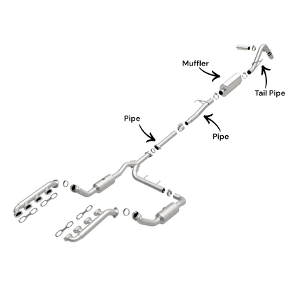Ford F-150 5.4L (2009-2010) (145"Wheelbase) Pipes, Muffler And Tail Pipe