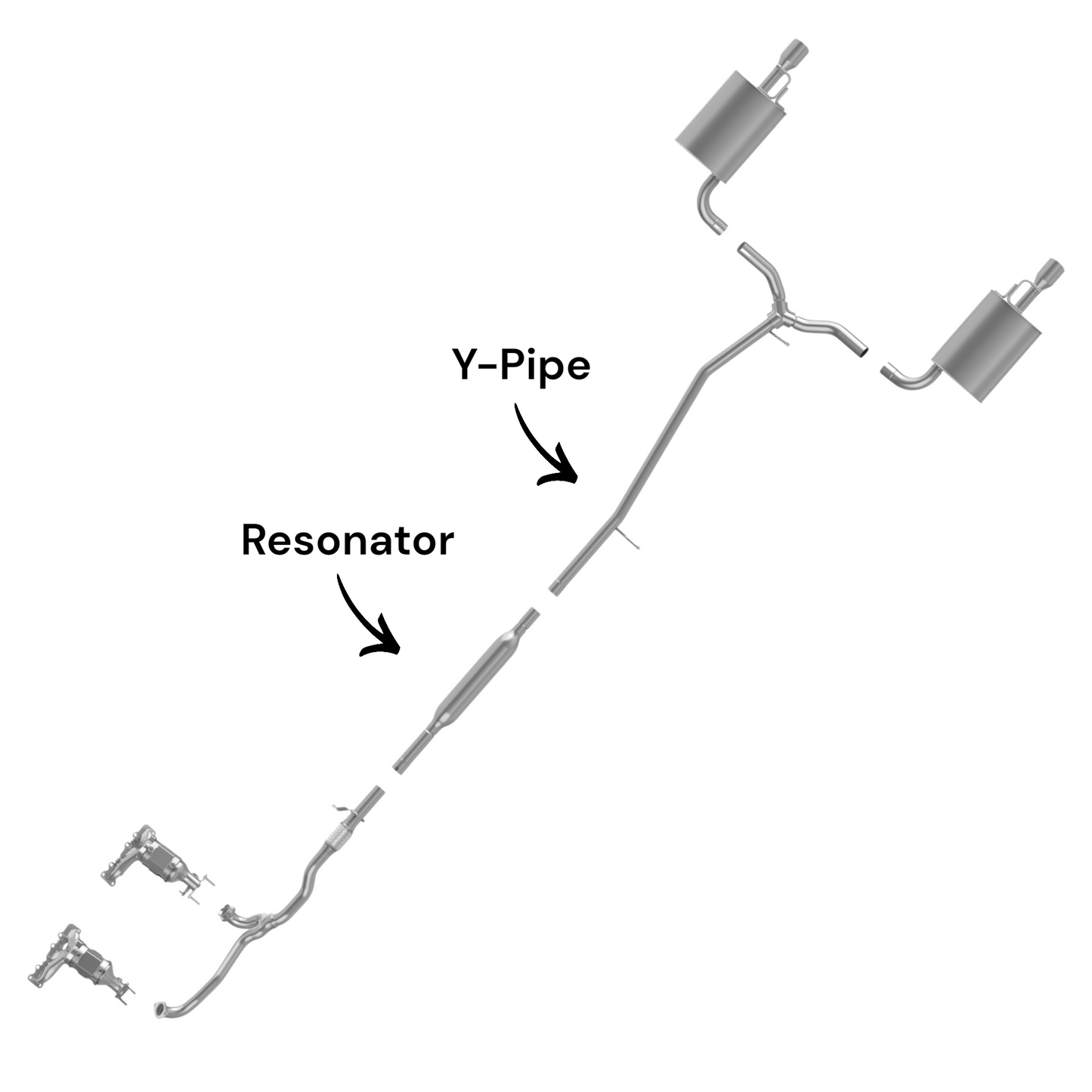 Ford Explorer 3.5L (2011-2019) (Non-Turbo) Resonator with Y pipe