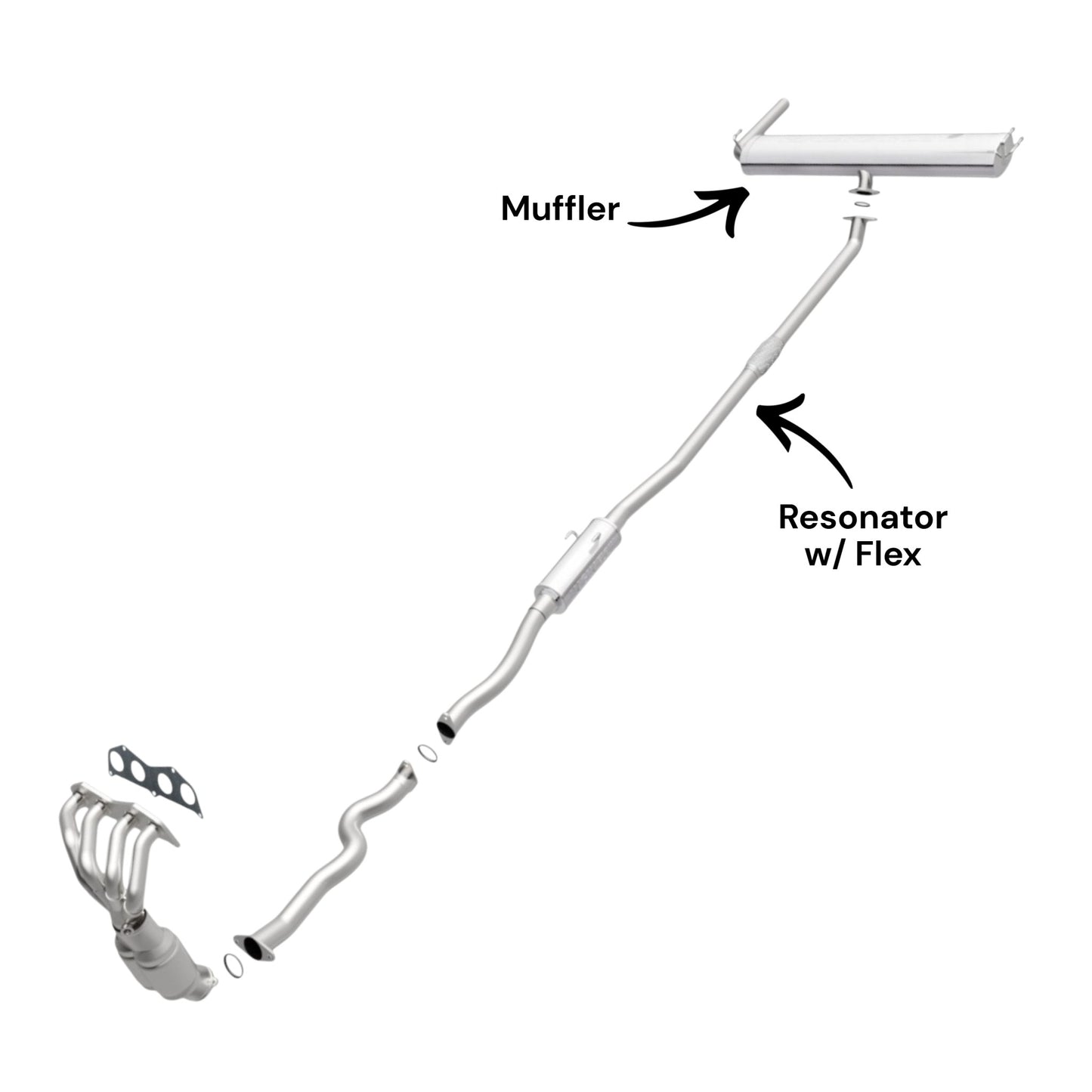 Toyota RAV4 2.4L (2004-2005) Resonator with Flex And Muffler