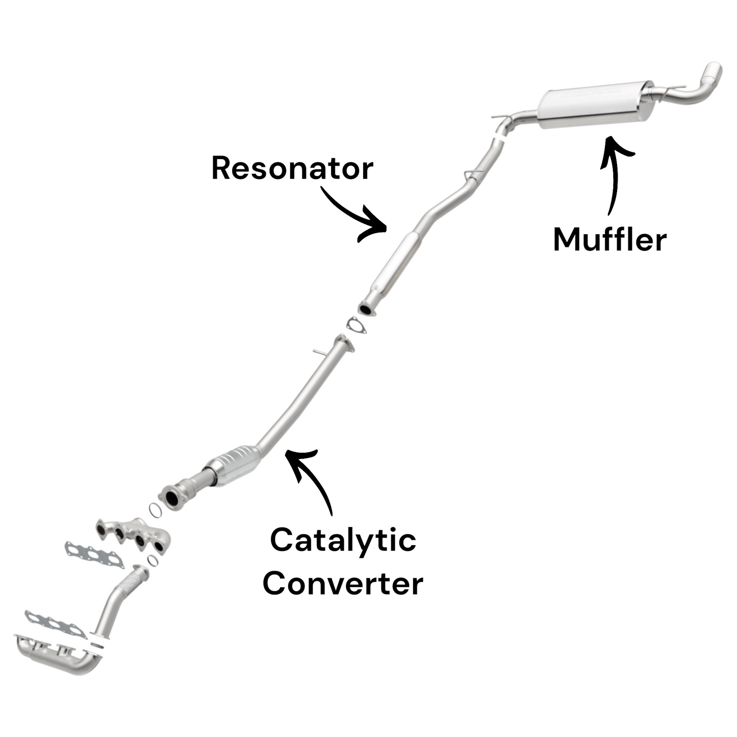 Chevrolet Equinox 3.4L (2005-2006) Catalytic Converter with Flex, Resonator and Muffler