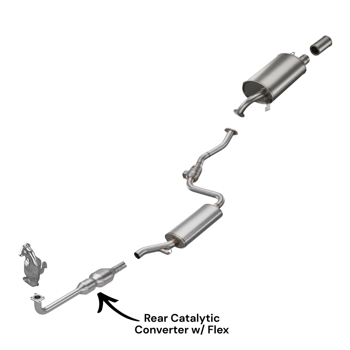 Volvo V40 1.9L Turbo (2001-2004) Rear Catalytic Converter with Flex Pipe