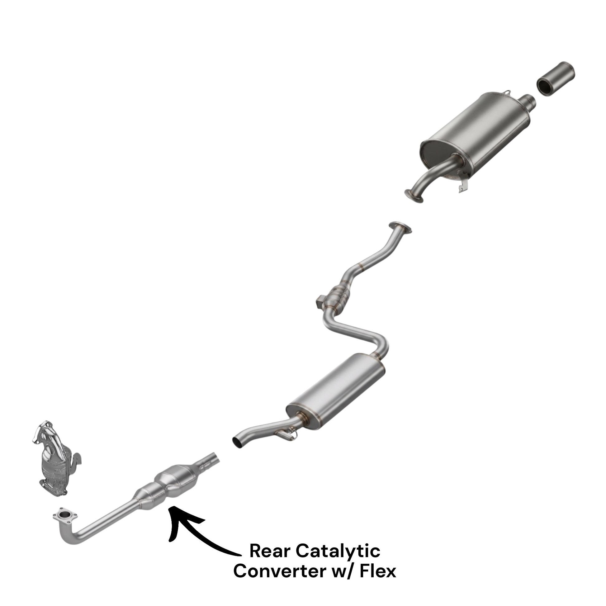 Volvo V40 1.9L Turbo (2001-2004) Rear Catalytic Converter with Flex Pipe