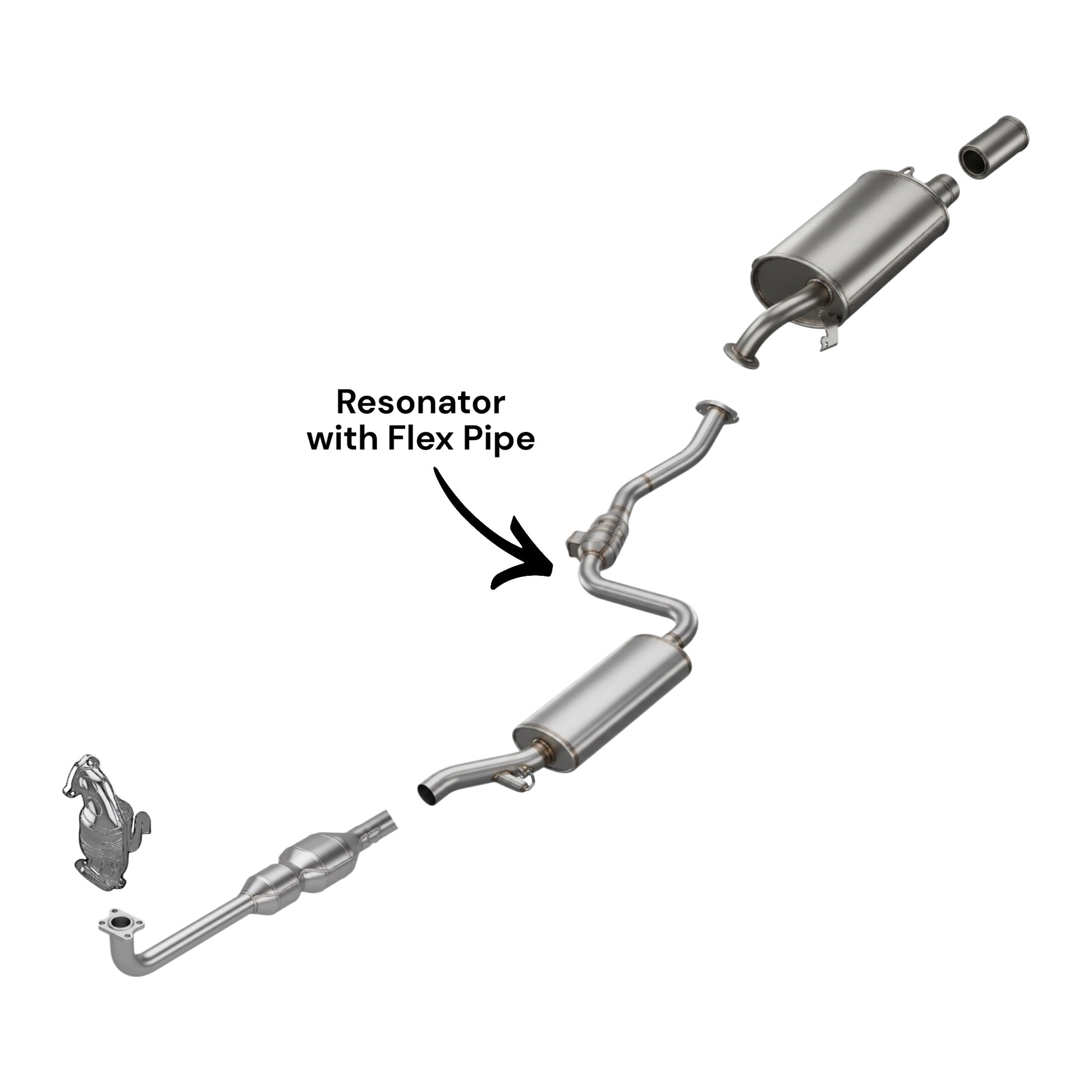 Volvo S40 1.9L Turbo (2000-2004) Resonator with Flex Pipe