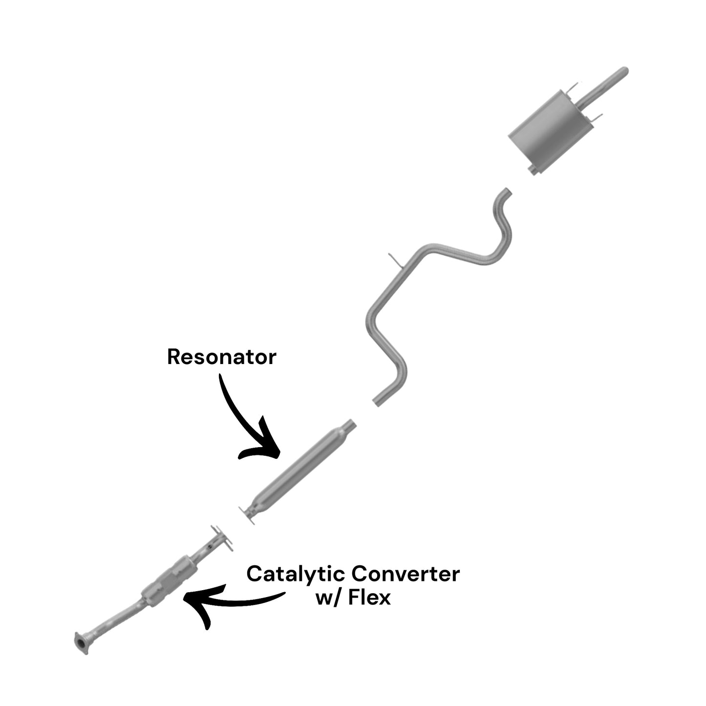 Chevrolet Impala 3.4L (2000-2005) Catalytic Converter With Flex & Resonator