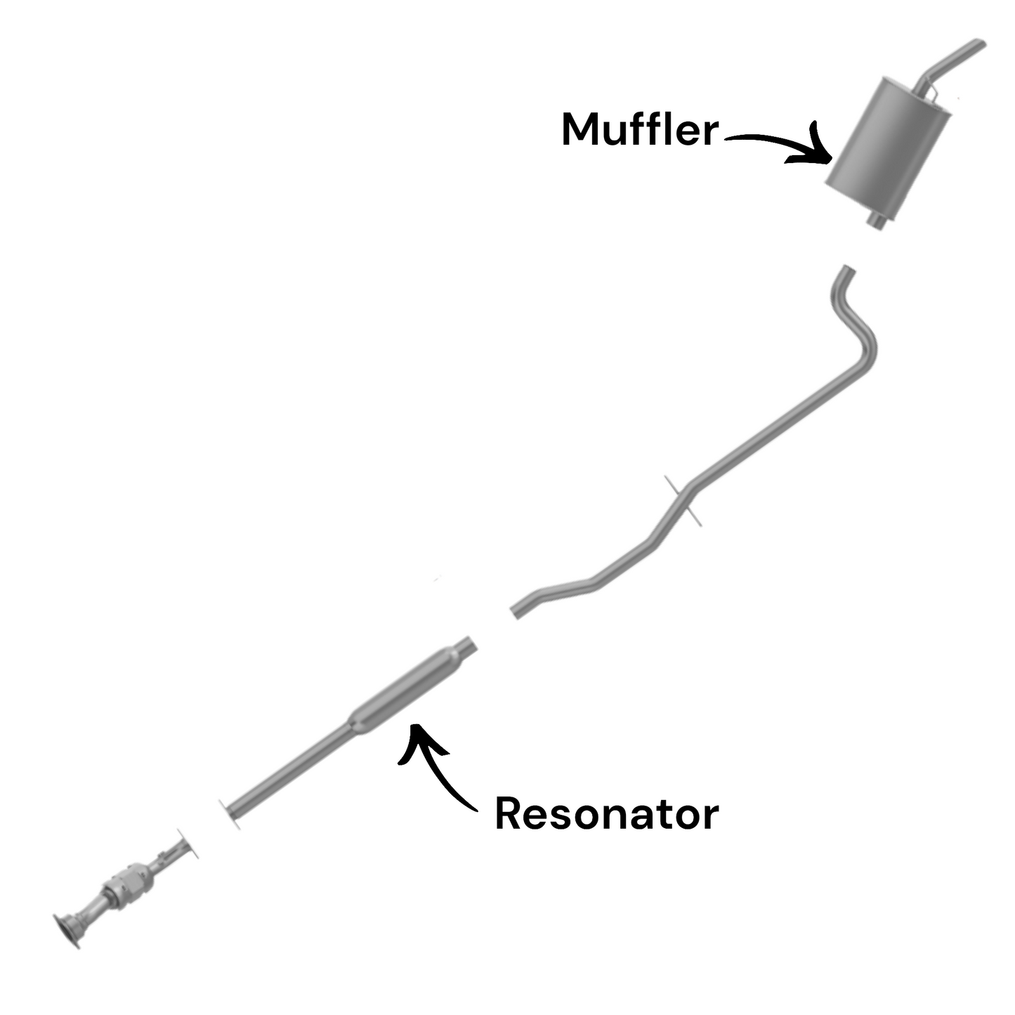 Buick Lucerne 3.8L (2006-2008) (Except: CXS Model) Resonator and Muffler