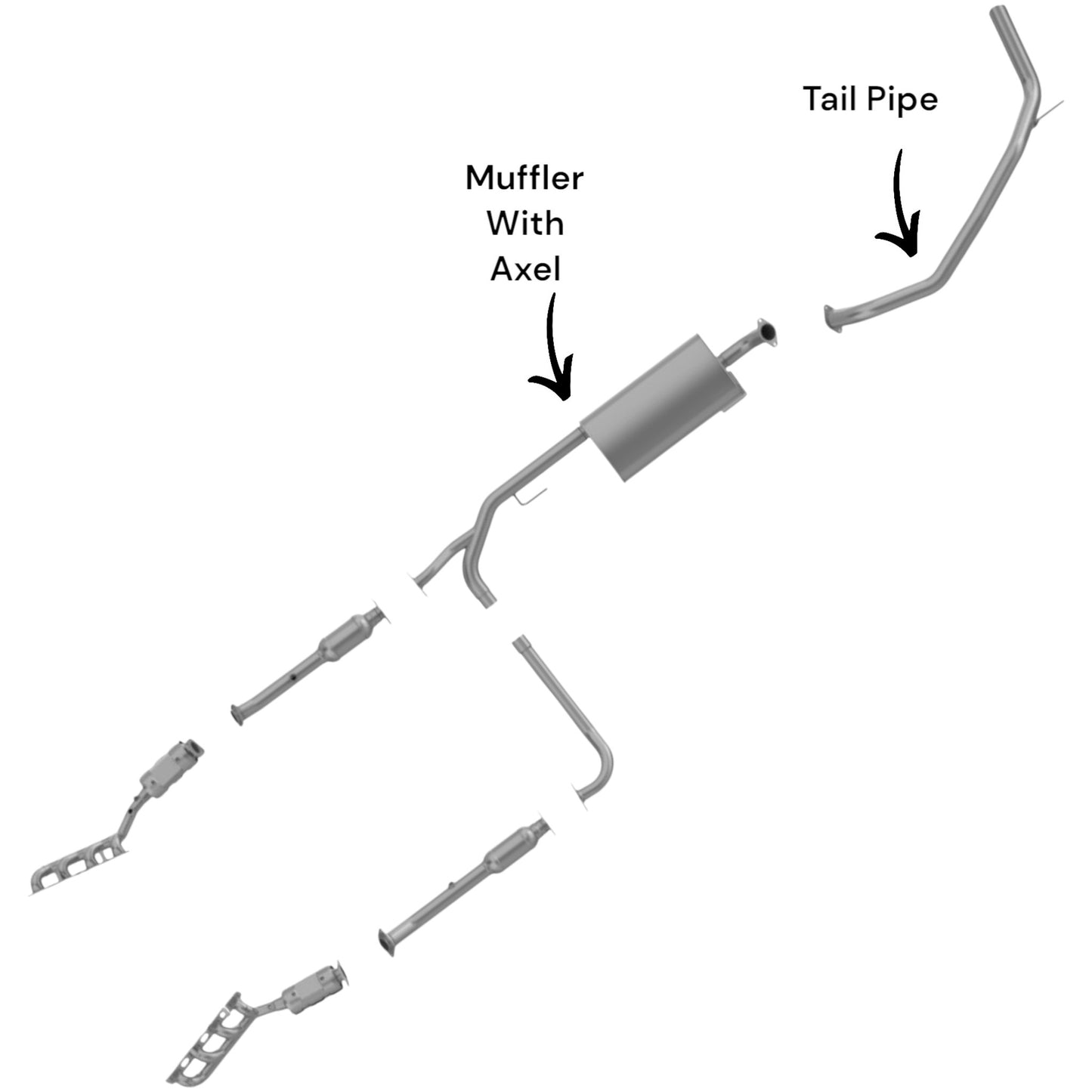 Nissan Pathfinder Armada 5.6L (2004) Muffler with Tail Pipe