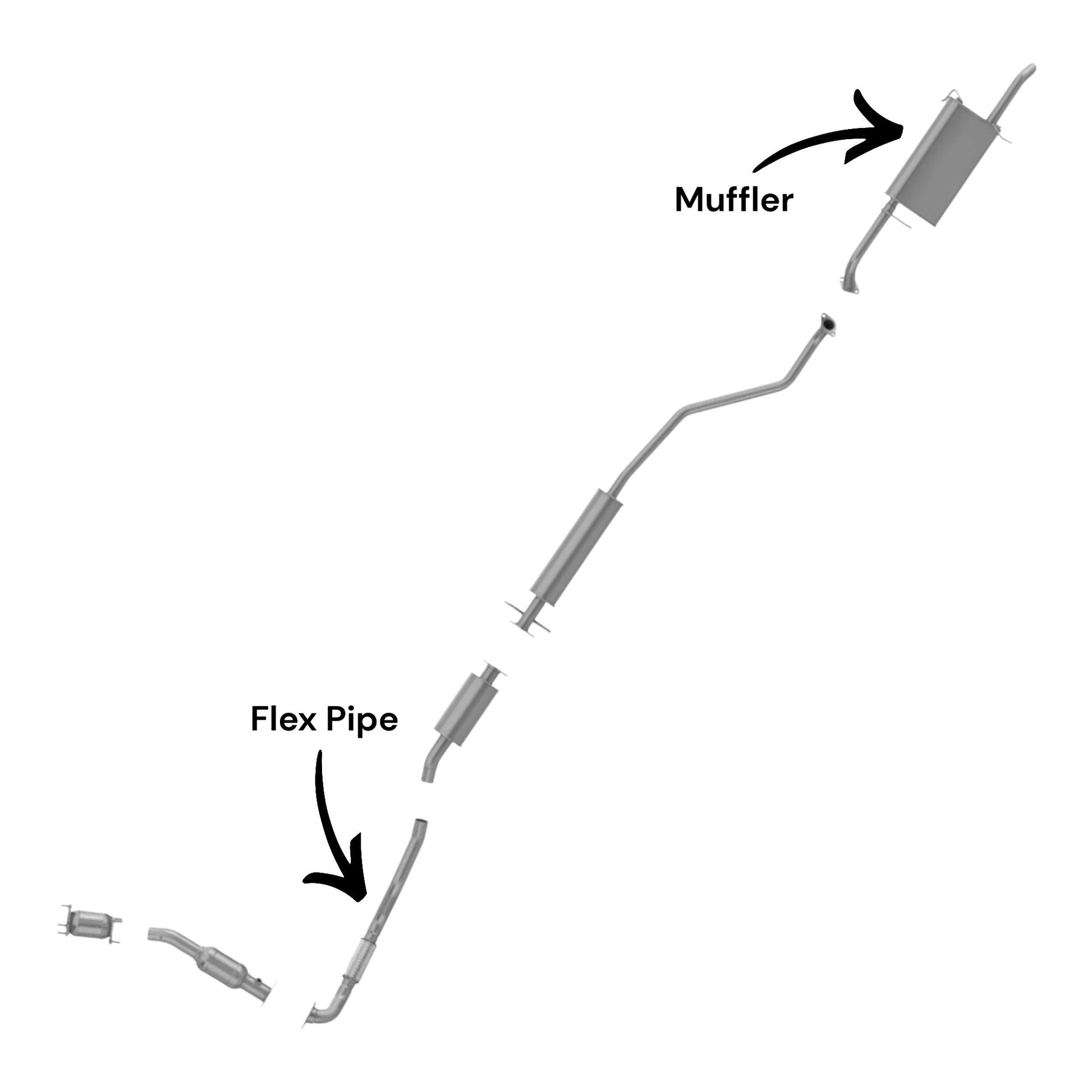 Buick Rendezous 3.5L (2006, 2007) Muffler & Resonator