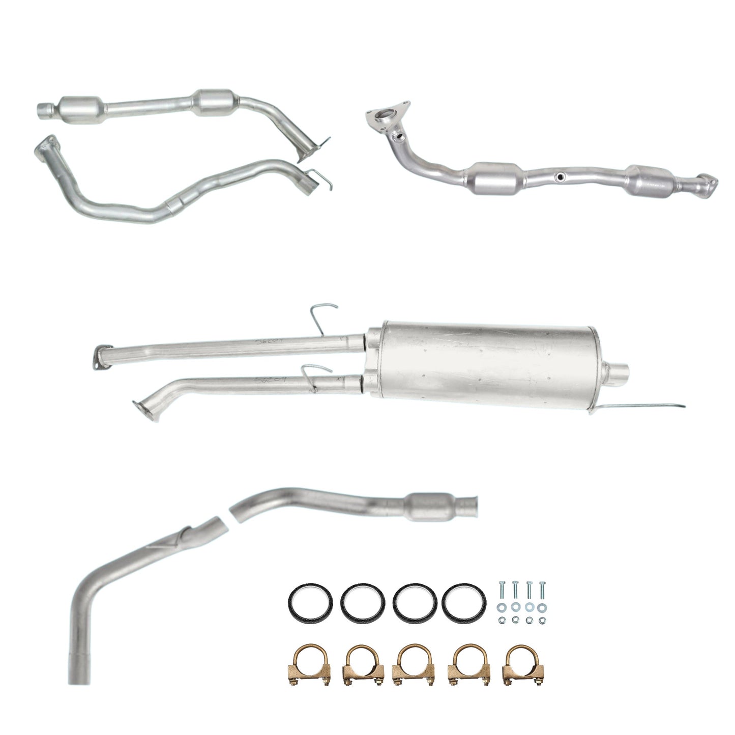 Toyota Tundra 5.7L (2007-2009) (145.7" Wheelbase) Catalytic Converter, Muffler and Resonator