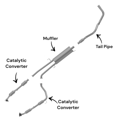 Toyota Tundra 5.7L (2007-2009) (145.7" Wheelbase) Catalytic Converter, Muffler and Resonator