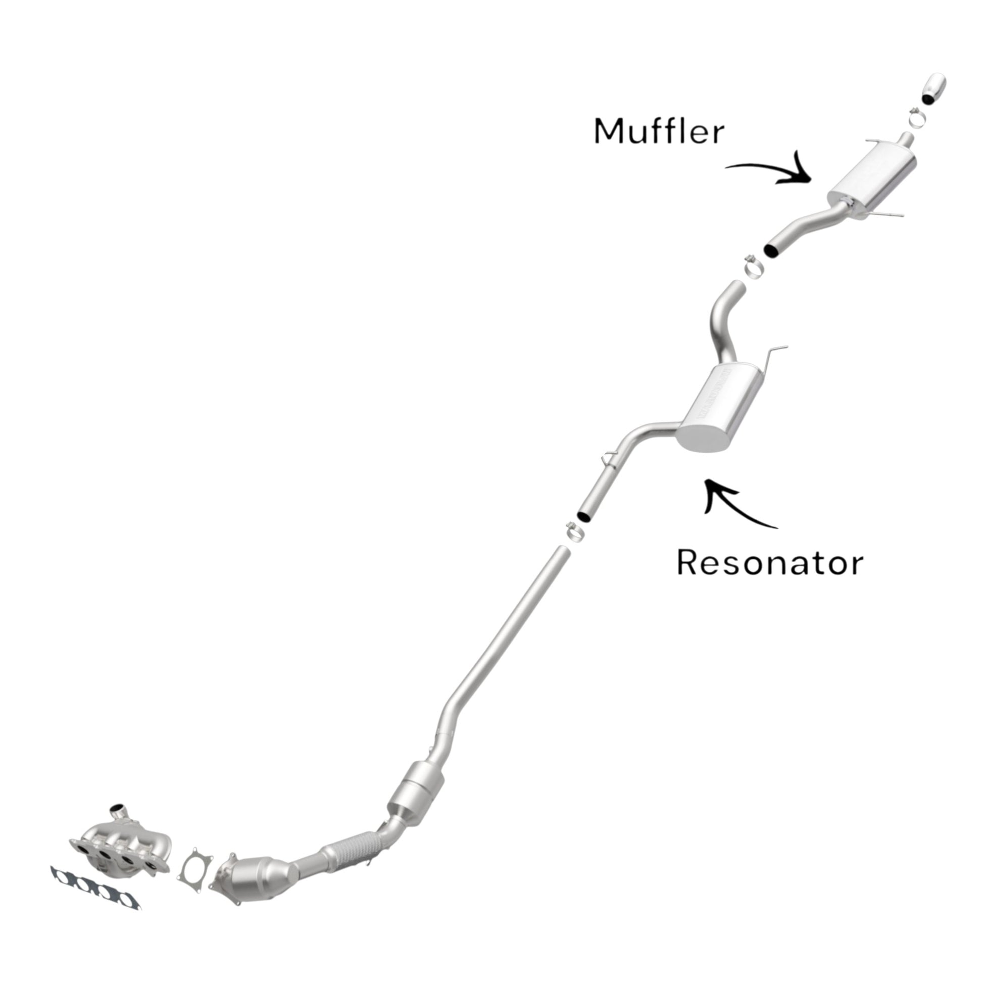 Vokswagen Passat 2.0L (2006-2010) (Turbo) Resonator And Muffler.