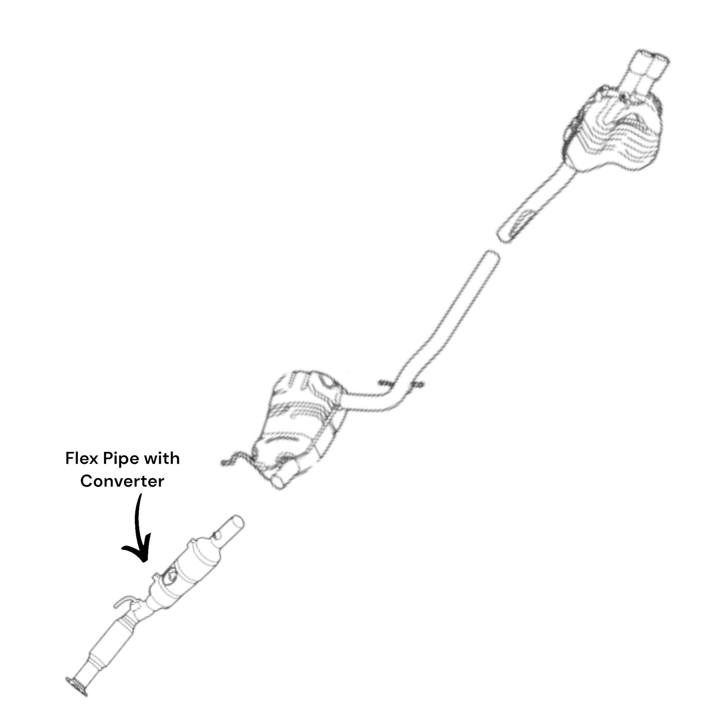 Volkswagen Jetta 2.5L (2005-2014) (Federal Emissions Only) Flex Pipe with Converter