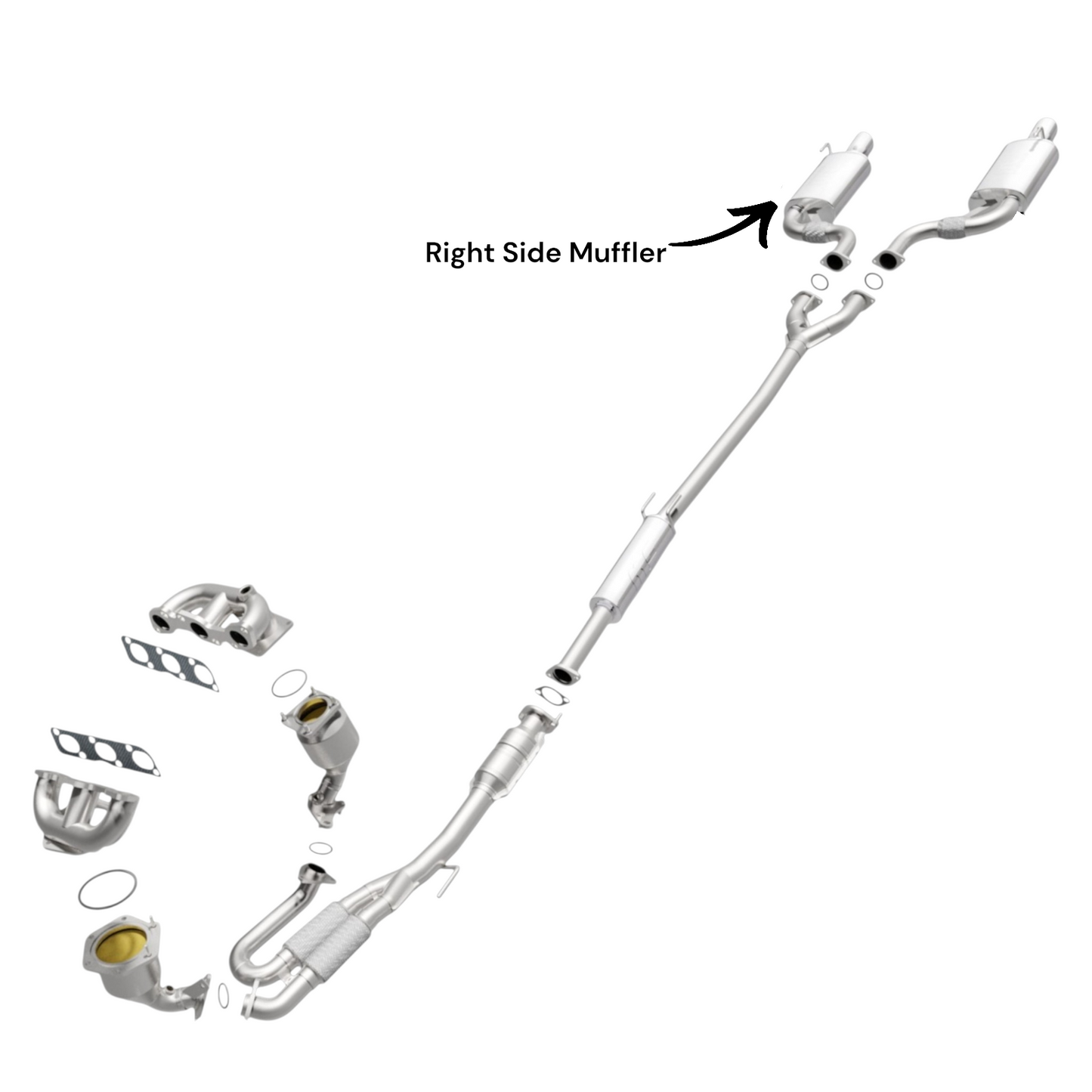 Nissan Maxima 3.5L (2009-2019) Right Side Muffler Without Converter. 