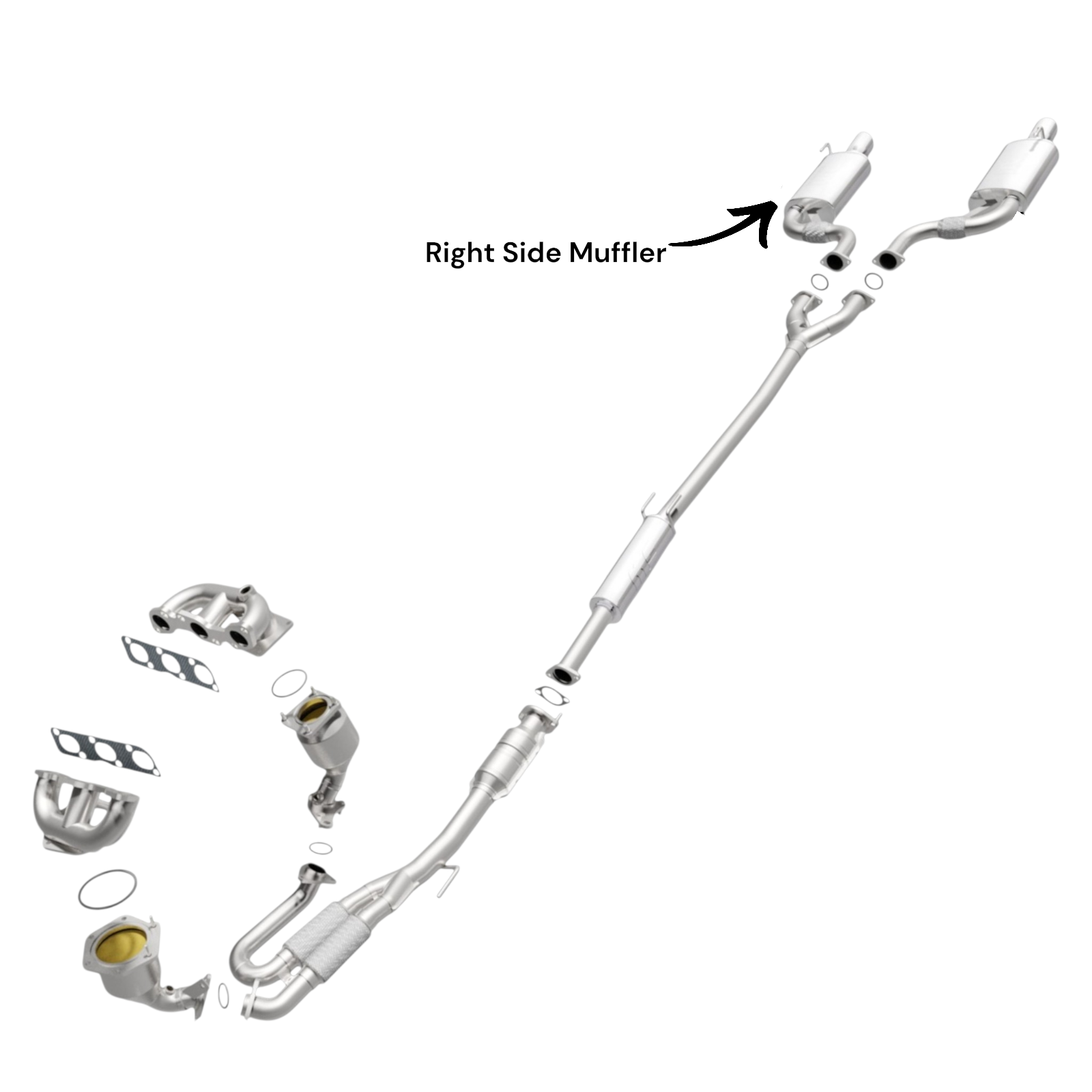 Nissan Maxima 3.5L (2009-2019) Right Side Muffler Without Converter. 