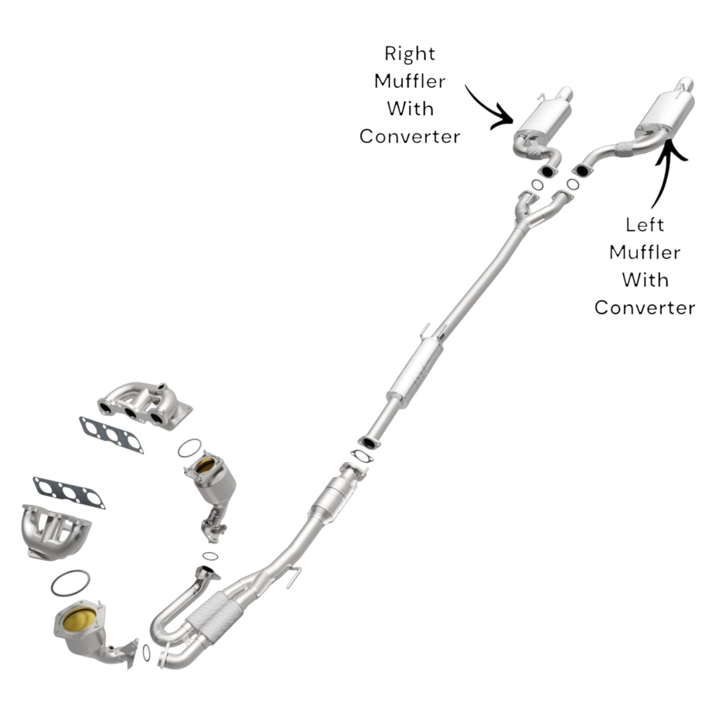 Convertisseurs catalytiques, tuyau flexible avec catalyseur, silencieux avec catalyseur pour Nissan Maxima 3.5L 2009-2014