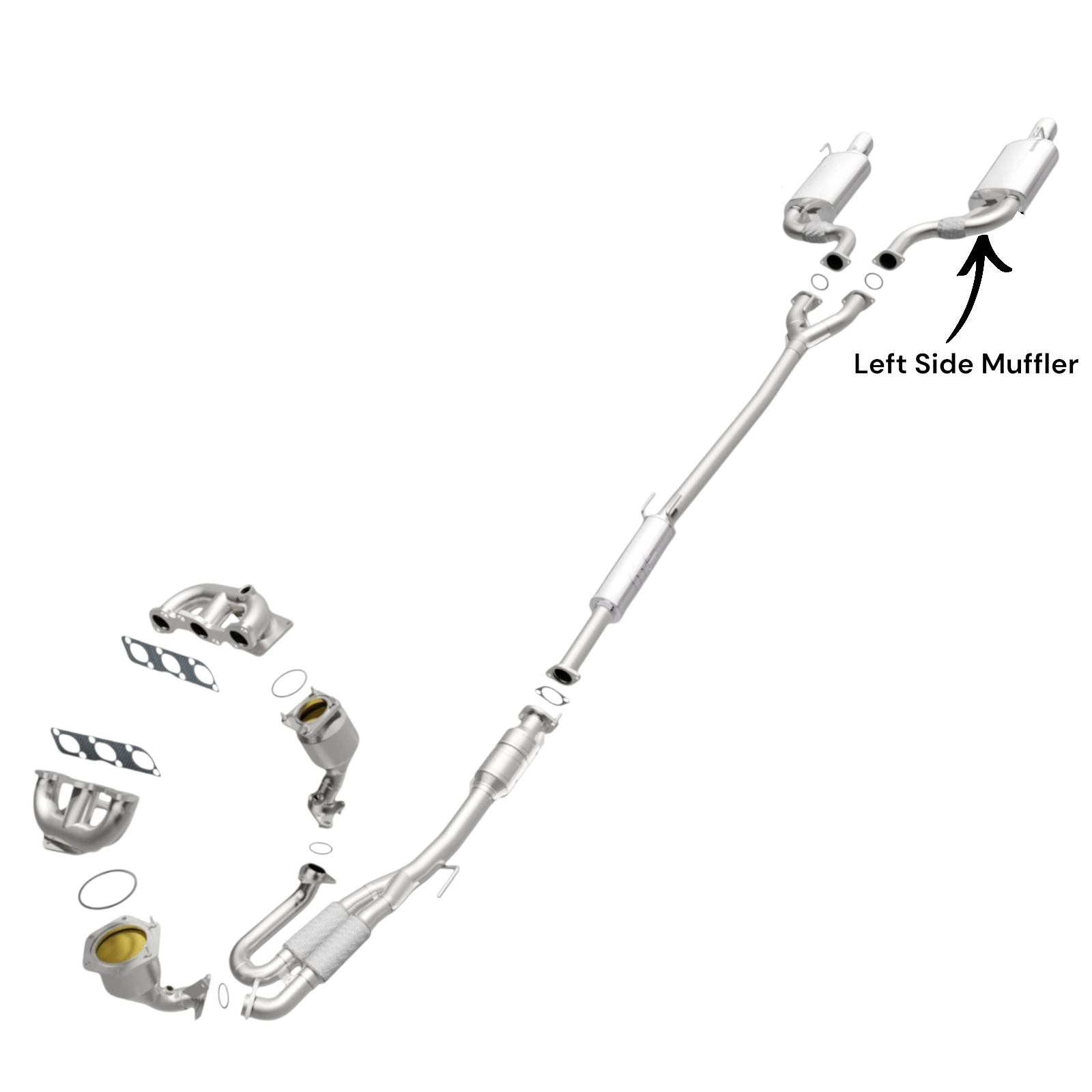 Nissan Maxima 3.5L (2009-2019) Left Side Muffler Without Converter.