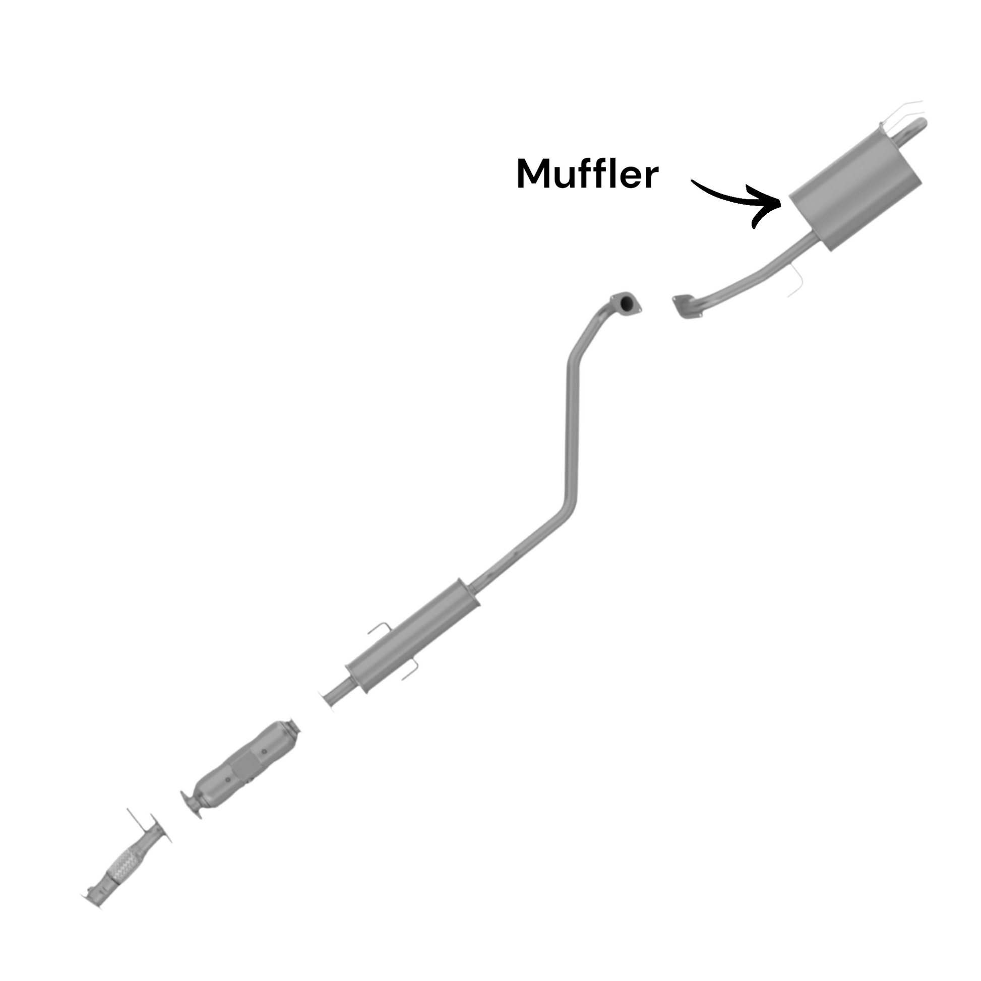 Kia Forte 2.4L (2011-2010) (Sedan Only) Muffler