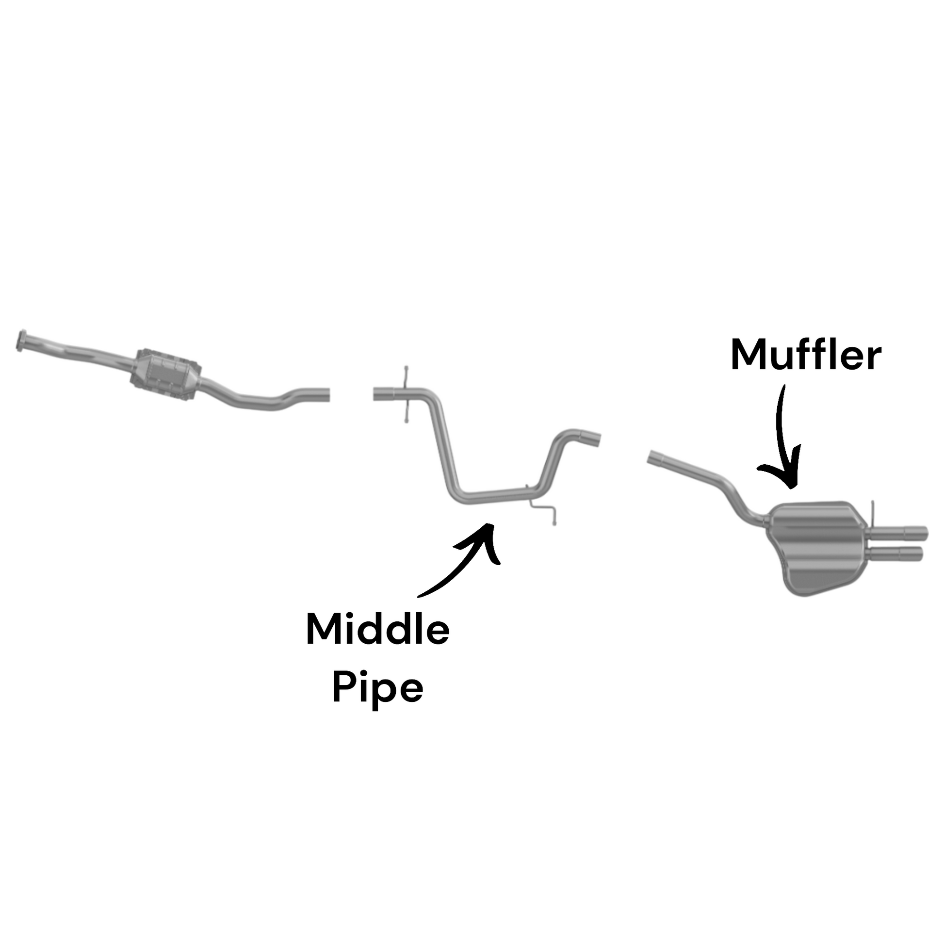 Volkswagen Jetta 2.0L (2011-2014) (Wagon) (DOHC) (Turbo) (DIESEL) Middle Pipe and Muffler