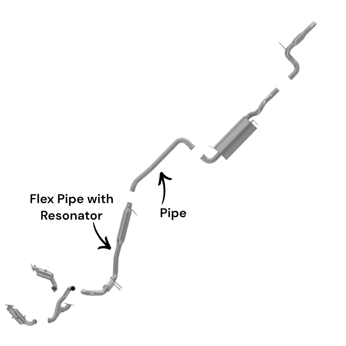 Chrysler Town & Country 3.6L (2011-2016) Flex Pipe with Resonator and Pipe