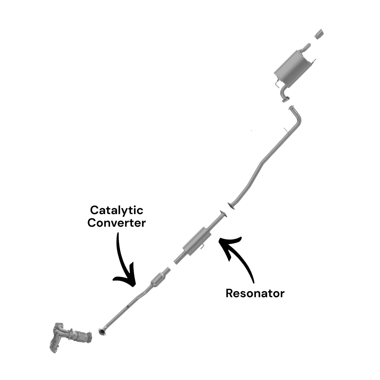 Toyota Camry 2.5L (2012-2017) (Hybrid & Non-Hybrid) Catalytic Converter & Resonator