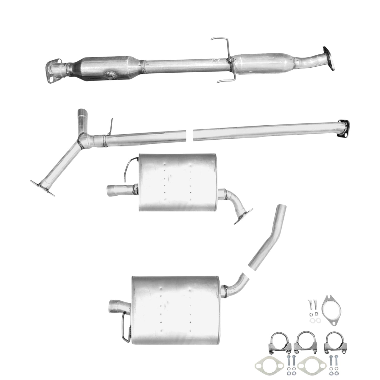 Hyundai Sonata 2.0L (2011) (Turbo) Catalytic Converter, Left & Right Side Muffler with Y-Pipe