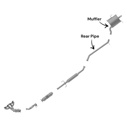 Kia Rondo 2.4L (2007-2010) Rear Pipe & Muffler