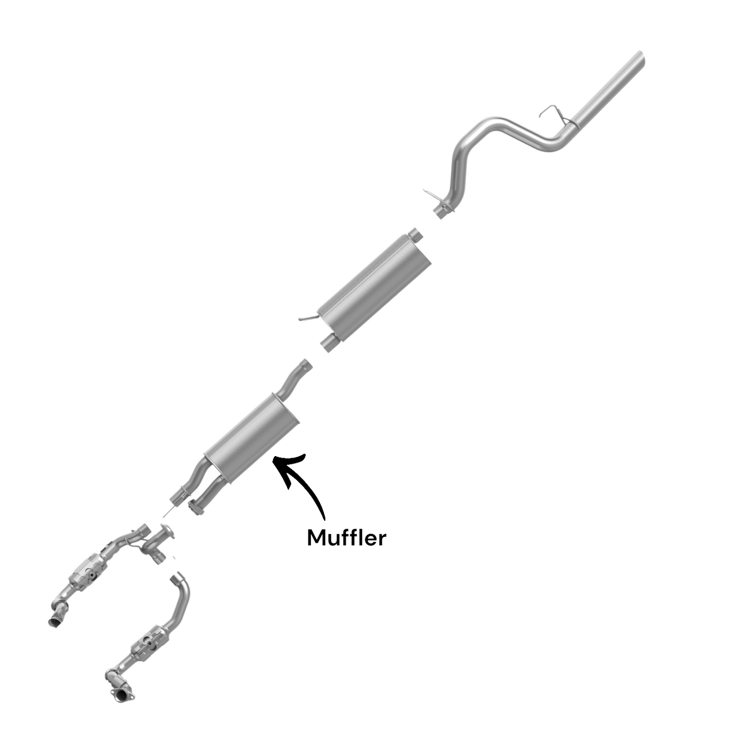 Ford F-350 Super Duty 6.2L (2011-2016) (Standard Cab Pickup With Long Bed) Middle Muffler 