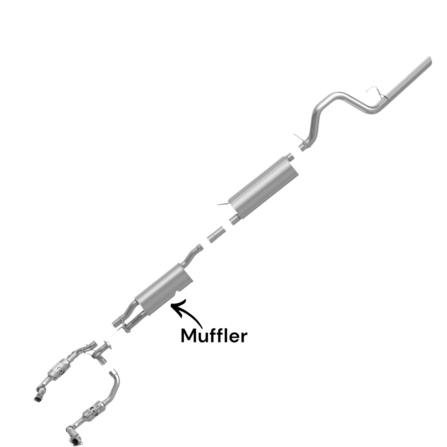 Ford F-250 Super Duty 6.2L (2011-2016) (Extended Cab Pickup With Short Bed) Middle Muffler