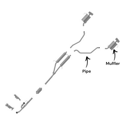 Acura MDX 3.7L (2010-2013) Left side Pipe with Muffler