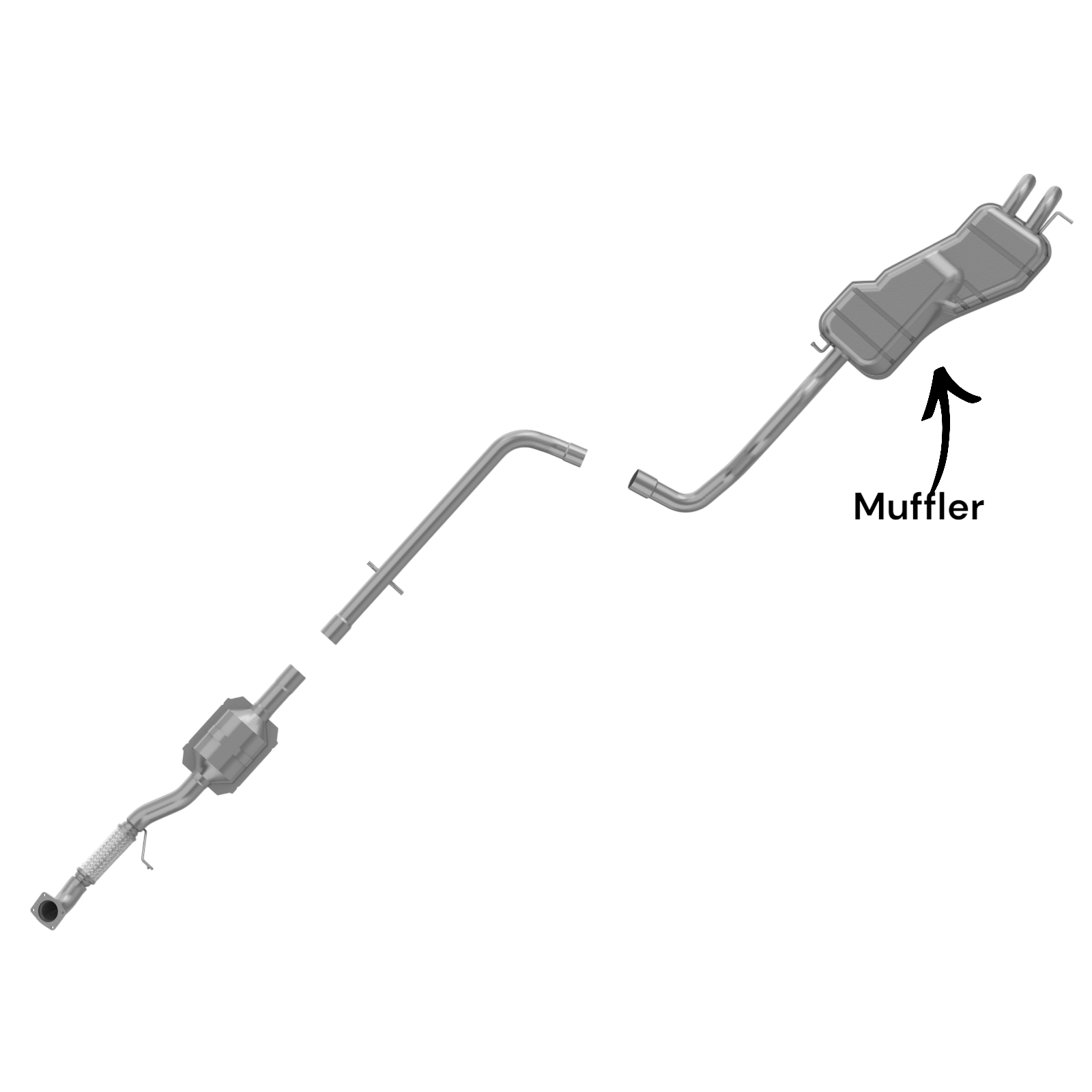 Volkswagen Golf 1.9L (1999-2006) (GL, TDI) (Turbo) (Diesel) Rear Muffler