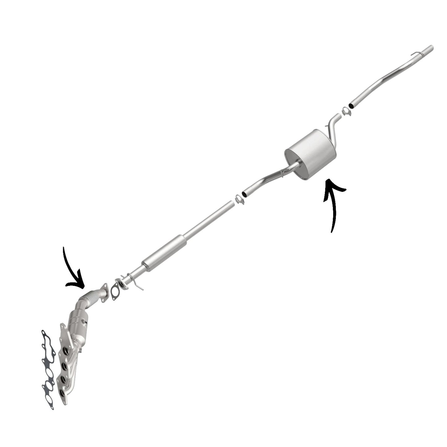 Tuyau flexible et silencieux intermédiaire pour Ford Focus 2.0L 2008-2011 (sauf : PZEV)