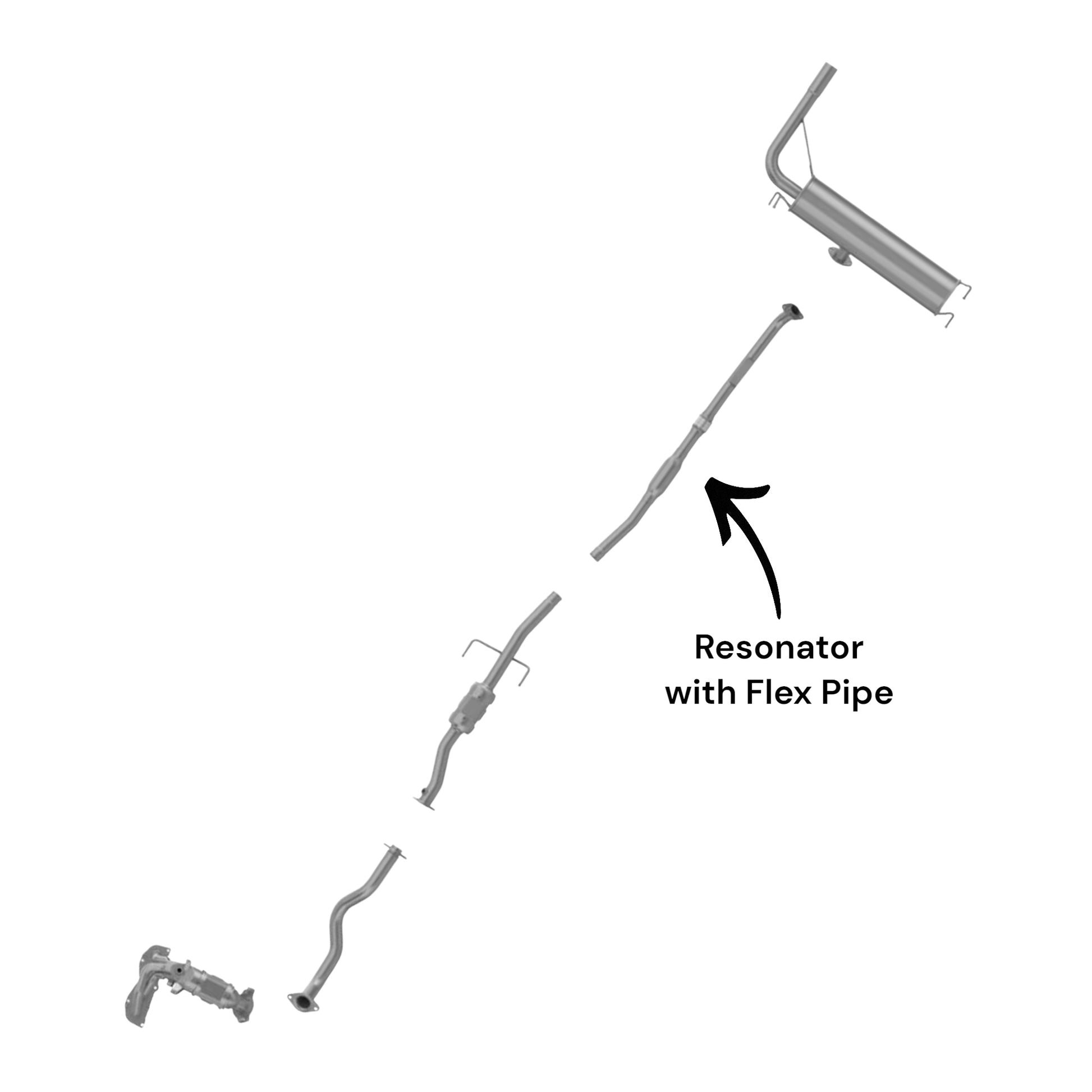 Toyota RAV4 2.4L (2004, 2005) Resonator With Flex Pipe