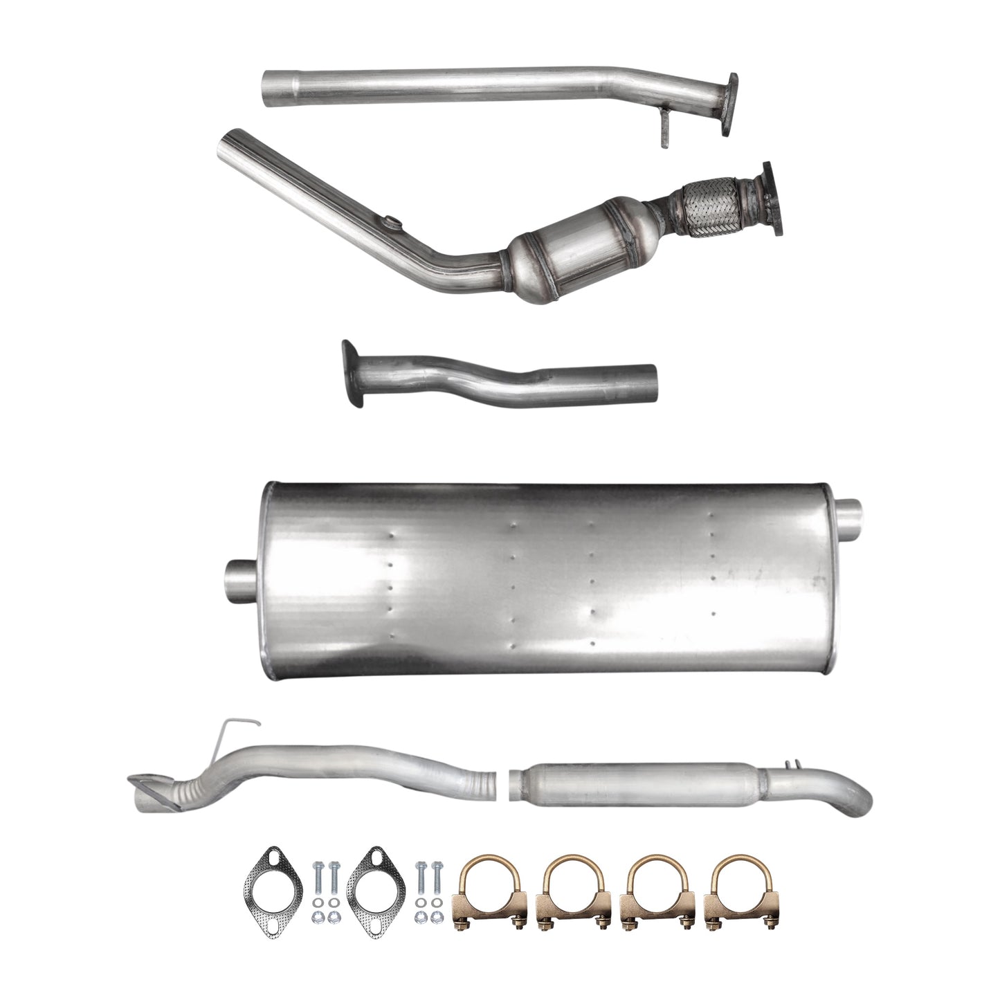 Chevrolet Uplander 3.9L (2007, 2008) (Without Sport Package) (121.1" Wheelbase) Catalytic Converter With Flex, Axel Pipe, Muffler, Resonator