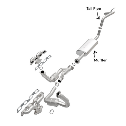 Jeep Commander 4.7L 2006-2009 Muffler with Axel pipe and Tail Pipe