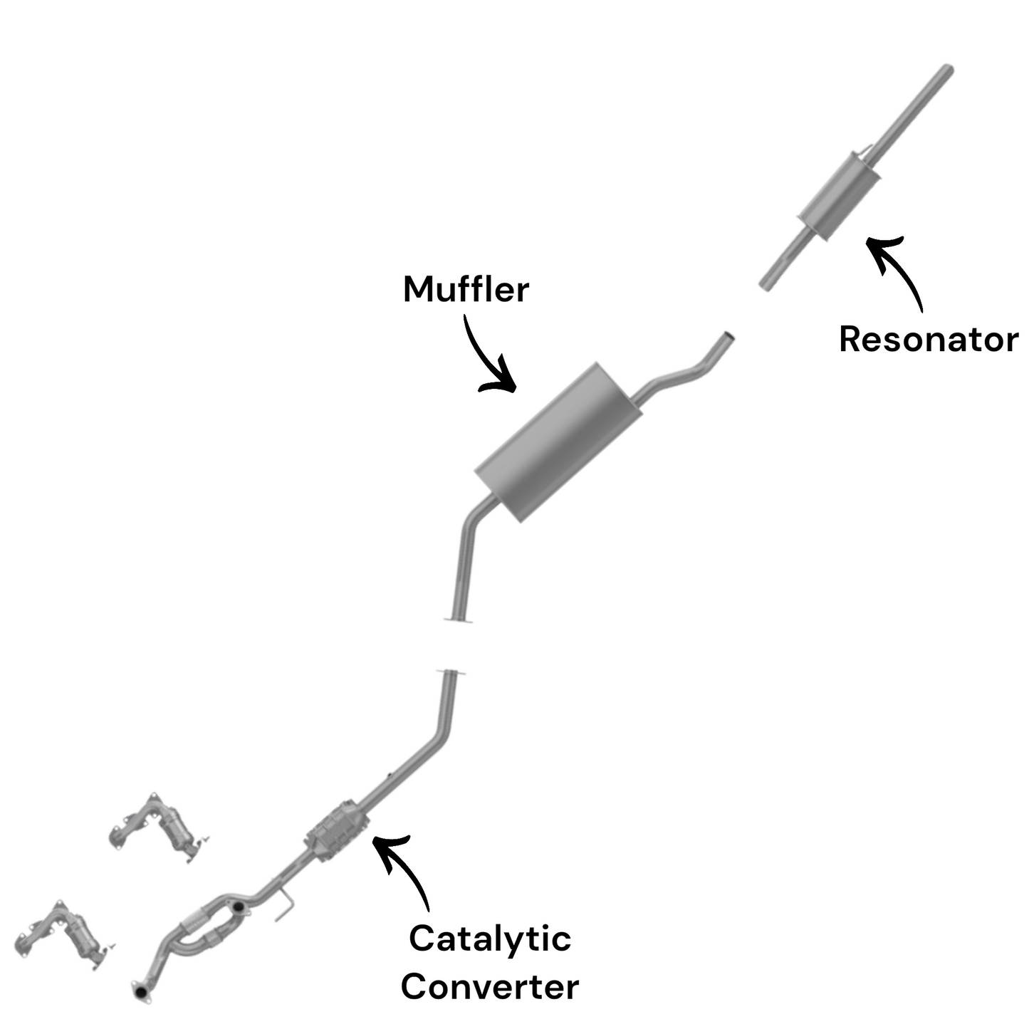 Toyota Sienna 3.0L (1998-2000) (Federal Emissions System) Catalytic Converter, Muffler and Resonator