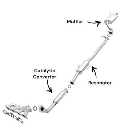 Honda CR-V 2.4L (2007-2009) Catalytic Converter, Resonator and Muffler