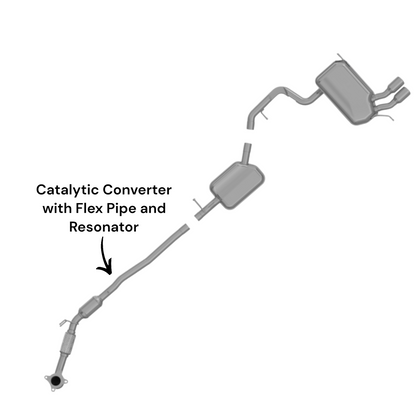 Volkswagen Tiguan 2.0L (2009-2018) (Turbo) Catalytic Converter with Flex Pipe and Resonator