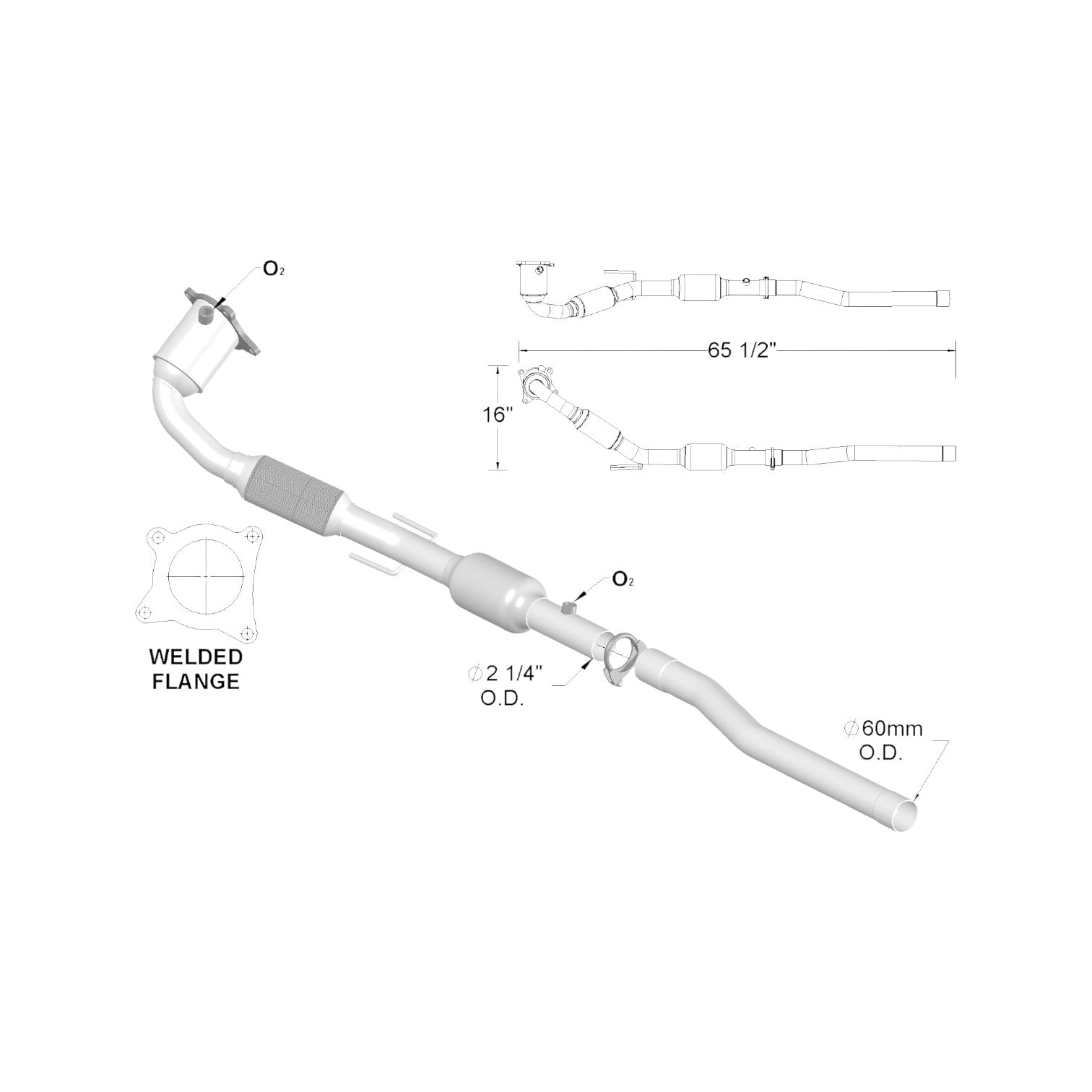 Volkswagen Jetta City 2.0L (2007, 2008, 2009) Catalytic Converter
