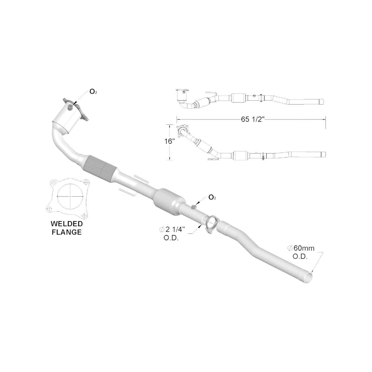 Volkswagen GTI 2.0L (2006-2013) Catalytic Converter