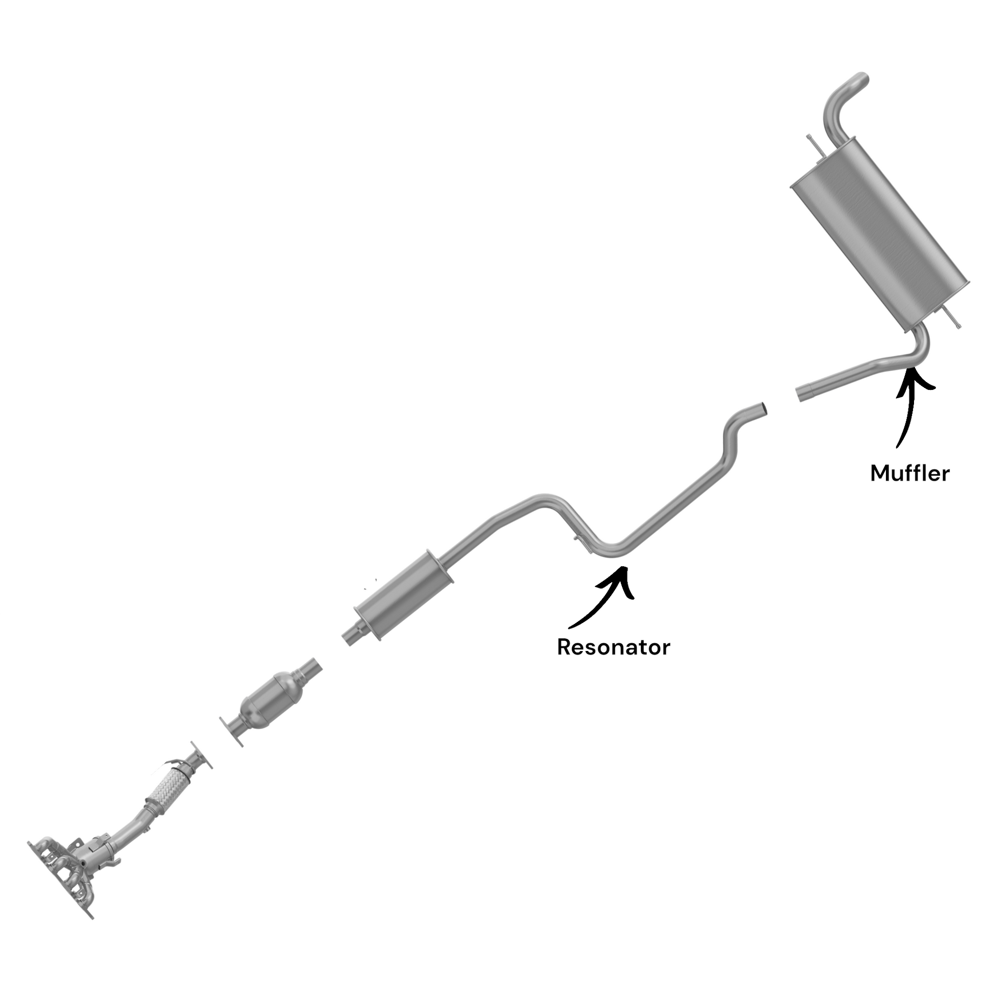 Ford Focus 2.0L (2012-2018) (Sedan) (PZEV) Resonator And Muffler