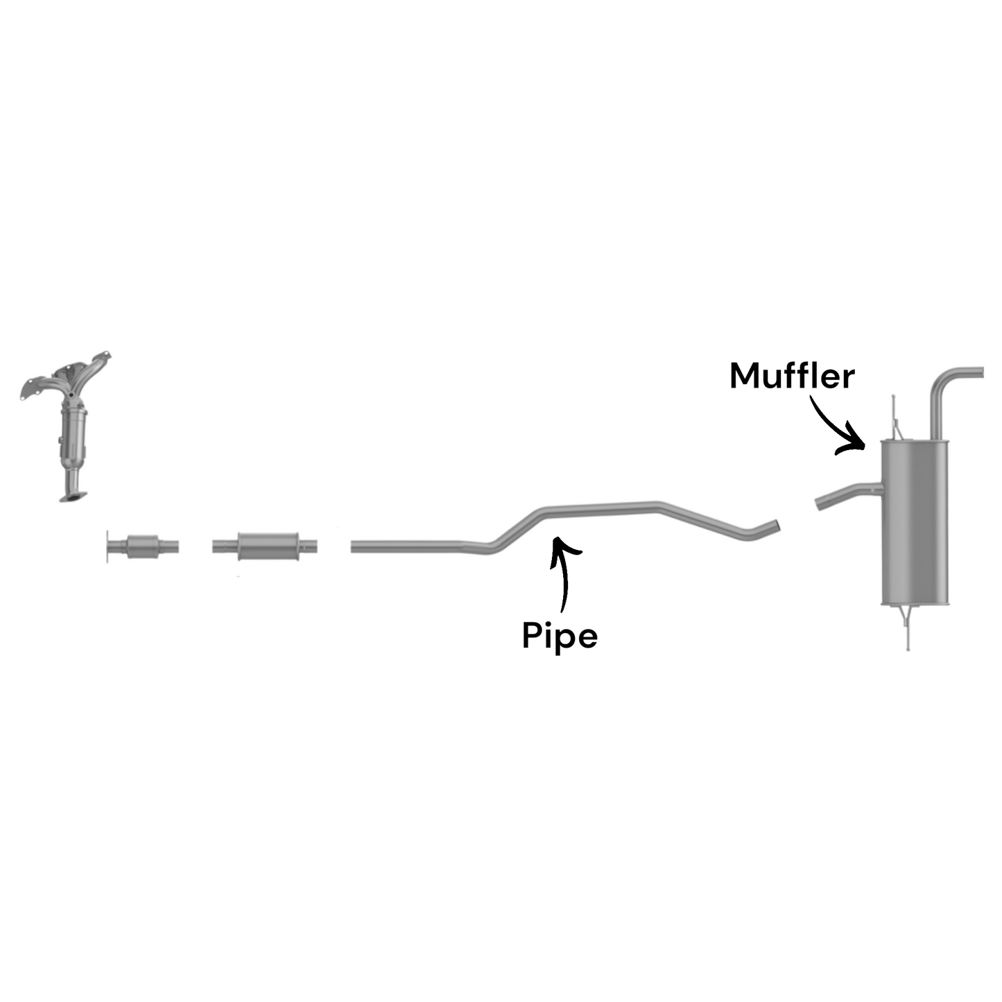 Ford Fusion 2.0L (2013-2017) (Hybrid) (Non-Turbo) Pipe and Muffler