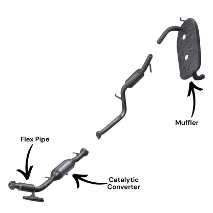 Volvo V50 2.5L (2005-2008) (Turbo) (FWD) Catalytic Converter With Flex & Muffler
